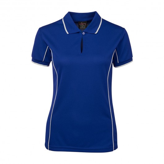 Royal White Ladies Piping Polo Shirts
